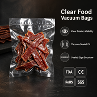 Sacs sous vide transparents scellés sur trois côtés, sacs d'emballage sous vide biodégradables en plastique pour la conservation de la viande et des en-cas