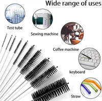 Brosse de nettoyage de paille de bouteille d'eau directe d'usine, kit de gommage de fil de cuisine pour tuyau de clavier de nettoyage de laboratoire