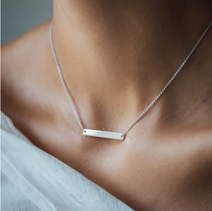 Jietao Edelstahl Horizontale Blanko-Stabkette Lange Koordinaten-Stabanhänger-Halskette Schnelle Lieferung Zwei Jahre Garantie Schlicht - Product Image 2