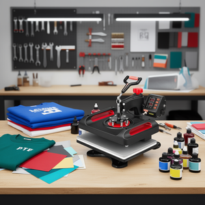 Presse à chaud Vevor 12x15 pouces, à plat, avec écran numérique, manuelle, à ouverture latérale, pour impression sur t-shirts - Product Image 2