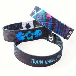 Bracelet en tissu élastique personnalisé, bracelet personnalisé pour les événements, bracelets de festival sur mesure - Product Image 1
