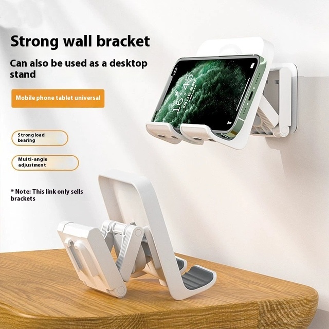 Convenient Wall-Mounted Plastic Phone Holder Stand for Bathroom Kitchen or Toilet Home Storage & Organization Solution