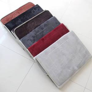 Alfombra de oración musulmana ergonómica, plegable, con respaldo, tejida en franela, lavable, con diseño floral, para todas las estaciones, para el hogar. - Product Image 1