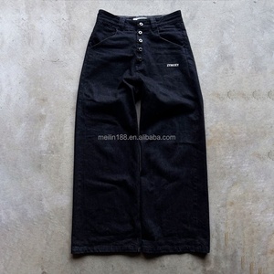Jeans Premium Personalizados de Mezclilla Cruda Japonesa para Hombre, Diseño con Botones, Borde Rojo, 100% Algodón, Jeans Holgados de Mezclilla Cruda - Product Image 1