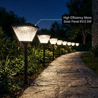 Lampes solaires de jardin IP65 étanches, petites lampes carrées SMD, télécommande automatique, éclairage extérieur pour allée, cour, jardin, lampes solaires pour chemin de jardin