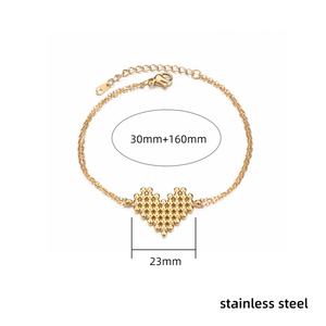 JUSTOP Stainless Steel Trendy Heart Shaped <b>Charm</b> <b>Bracelet</b> Set of 4 for Women Gift - Product Image 2
