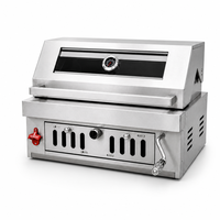 Barbecue au charbon de bois autoportant en acier inoxydable 304 robuste avec capot pour patio extérieur, jardin et cuisine
