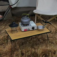 Barbecue d'extérieur moderne en métal, table pliante portable et durable pour le camping et les pique-niques