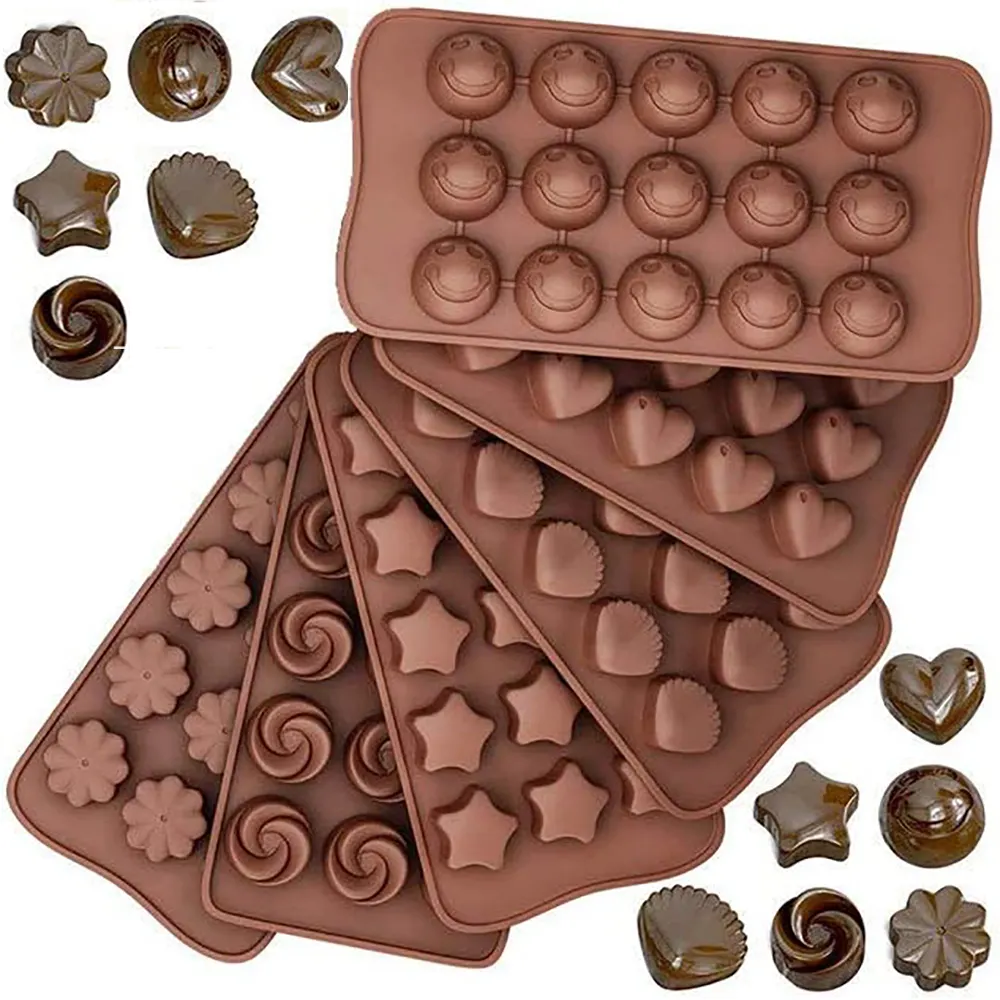 15 Cavities DIY Handmade Gift chocolate mould dessert shop cake baking tools foldable easy cleaning silicone mold chocolate
