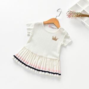 T-shirt décontracté d'été pour fille, style uni avec patchwork, logo de l'entreprise, écologique, haute qualité, manches courtes - Product Image 4