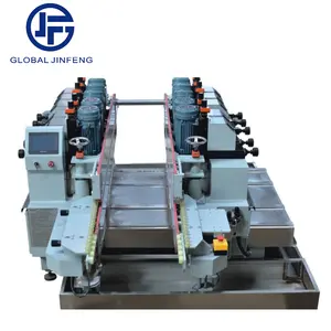 Small Size Double Edger Machine Round Edge Two Side 20 Motoren Rand Polijsten Slijpmachine Glas Plc Controle Voor Glas