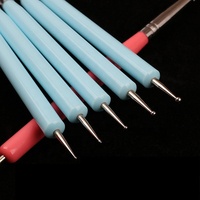 Vente en gros 5 pièces pinceaux à double tête pour l'art des ongles ensemble de tiges de stylo à ongles en silicone stylo de sculpture