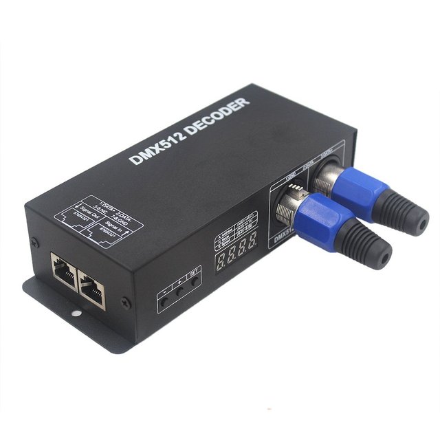 High Quality 4A 4Channels DMX Controller PWM Control Signal Digital Display for RGBW Strip Decoding DMX512 Signal 8A Output
