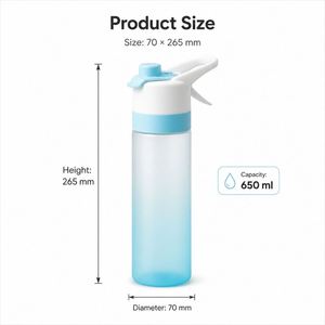 Promotional Gift Eco-friendly 650ml Tritan <b>Spray</b> Water <b>Bottle</b> Portable Outdoor Sports Misting <b>Drink</b> Cup with Custom Brand Logo - Product Image 4