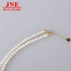 Natürliche Perlenkette Kleine Perlen 18K Gold-Verschluss Perlenkette Muttertagsgeschenk für Ältere - Product Image 4