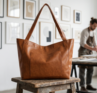 Sacs à bandoulière en cuir PU tendance pour femmes, avec poche ouverte, doublure en polyester, sac fourre-tout chic pour le shopping, le bureau et les trajets quotidiens