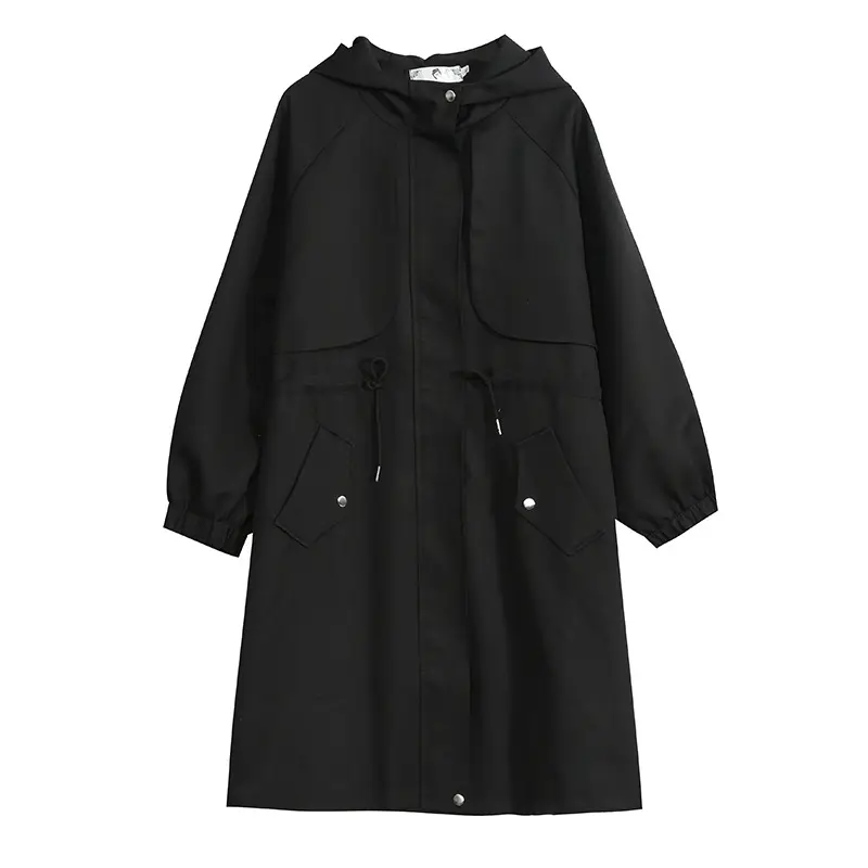 2023 plus size Korean style OL mid-length elegant trench coat Autumn New plump girls baggy coat