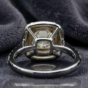 Brilliant Cut Moissanite <b>Diamond</b> <b>Ring</b> 925 Sterling Silver Premium Wedding Bridal Jewelry - Product Image 5