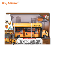 Jouet de bus scolaire populaire, éducation intelligente, jouet de bricolage pour enfants, jouet en plastique, camion touristique à double étage, voiture, Offre Spéciale