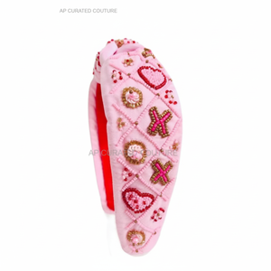 Serre-tête perlé Saint-Valentin Ap Curated Couture 2026, broderie strass, fait main, mode féminine, best-seller - Product Image 1