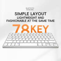 Keyboard Nirkabel BT Slim Portabel Bahan ABS untuk Tablet, Plug and Play, Antarmuka USB Type-C, Kompatibel