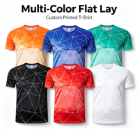 T-shirt d'entraînement pour homme en polyester 180 g/m² imprimé par transfert thermique, anti-plis, séchage rapide, respirant, à rayures, pour tenue d'équipe de gym