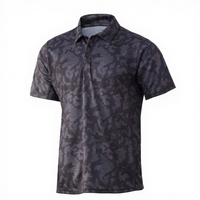 Op maat gemaakte knoopkraag visserij poloshirts lange mouw sublimatie anti-UV UPF 50 sneldrogend ademend 100% polyester heren kleding