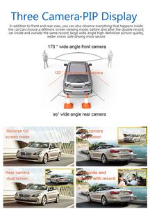 Dashcam Auto-DVR 4 Zoll Touchscreen FHD 1080P <span class=keywords><strong>3</strong></span>-in-1 Dual-Linsen Auto-Videorekorder 170° Parküberwachung Rückfahrkamera - Product Image 5