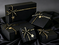 Boîte cadeau rigide noire de luxe personnalisée avec couvercle, emballage en carton recyclable pour parfum, cadeaux d'anniversaire, souvenirs