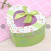 Boîte cadeau en forme de cœur mignonne, personnalisable, en matériaux recyclés écologiques de style coréen, avec ruban imprimé UV laminé aseptique