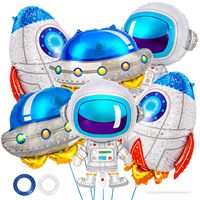 Weltraum-Astronauten-Folienballon-Set Rakete UFO Raumschiff Ballons Kinder Weltraum-Thema Geburtstagsparty Deko-Zubehör