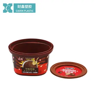 Usine chinoise personnalisée OEM/ ODM CX038 HDPP pudding/gelée/chocolat/yaourt tasses en plastique tasse de crème glacée récipient en plastique