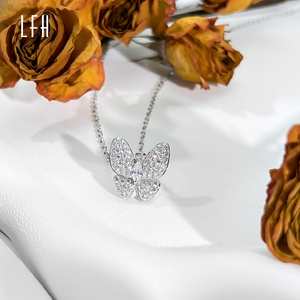 Collana in Oro Bianco Massiccio 18K con Ciondolo a Farfalla Personalizzato, Gioielli in Oro Reale 18K, Gioielleria Saudita, Impegnabile - Product Image 4