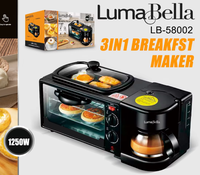 Mesin Sarapan 3 in 1 Terlaris, Oven Listrik Multifungsi, Pembuat Tart Telur, Pembuat Roti, Oven Mini Multifungsi