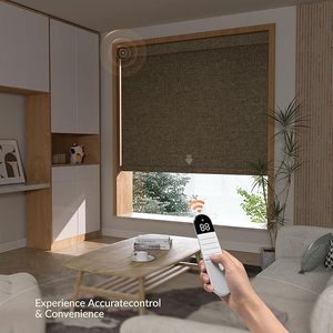 Stores enrouleurs modernes horizontaux en tissu polyester uni, occultants, pour fenêtres doubles françaises, pour usage quotidien dans les hôtels et les villas - Product Image 2