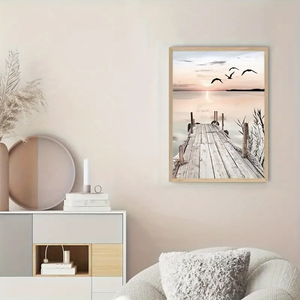 Tùy Chỉnh Bắc Âu Nghệ Thuật In Màu Be Cảnh Quan Tường Nghệ Thuật Hay Reed In Hình Ảnh Boho Tự Nhiên Vải In Sơn - Product Image 4