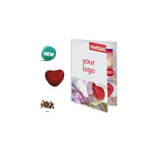Scatola Regalo di Cioccolato al Latte Weltbild Heart Card, Caramelle Promozionali - Product Image 1
