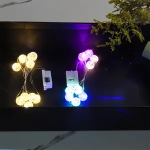 Cổ Tích RGB Màu Đỏ Màu Xanh Giáng Sinh Trang Trí Ánh Sáng Nút Dây Chuỗi Ánh Sáng 2M 20LED Dây Đồng Trang Trí Đèn