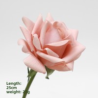 Bouquet de roses en soie à tige unique, branche courte, pour arrangements et décorations, avec toucher hydratant et aspect réaliste, pour la décoration de table de mariage