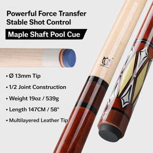 Queue de <span class=keywords><strong>billard</strong></span> professionnelle en érable de 58 pouces, 19 oz, avec fût en érable semi-assemblé et joint rapide en acier inoxydable pour <span class=keywords><strong>billard</strong></span> américain et 9 <span class=keywords><strong>boules</strong></span> - Product Image 2