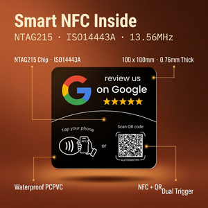 Carte NFC <span class=keywords><strong>Google</strong></span> Review avec <span class=keywords><strong>code</strong></span> <span class=keywords><strong>QR</strong></span> 13,56 MHz ISO14443A NTAG213 215 216 pour les cartes de contrôle d'accès des magasins, bars et hôtels - Product Image 4