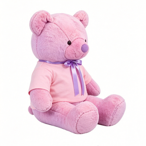 Oso de peluche rosa personalizado, oso de peluche relleno, oso de peluche vestido, oso de peluche rosa suave, oso de peluche con camiseta - Product Image 4