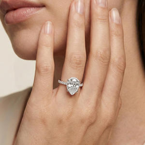 Anillo de Compromiso Premium Halo Solitaire con Diamante en Forma de Pera, Plata de Ley 925, 4.25 Quilates, Certificado IGI, para Bodas y Fiestas de Lujo, 2026 - Product Image 6
