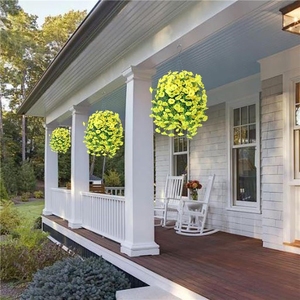 LUYI - Guirnalda de <span class=keywords><strong>Flores</strong></span> de Gloría de la Mañana de Plástico y Seda para Colgar en Exteriores, Plantas Artificiales Verdes Hechas a Mano para el Día de la Madre, Jardín, Balcón - Product Image 4