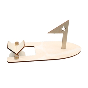 Kit de construction de bateau à voile en bois propulsé par élastiques OKYN-G5502, projet scientifique STEM pratique - Product Image 1