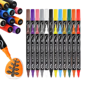 Penne a doppia punta <span class=keywords><strong>per</strong></span> pittura acrilica <span class=keywords><strong>pennarelli</strong></span> 12/24/36/48/120 Set di colori <span class=keywords><strong>per</strong></span> legno di roccia <span class=keywords><strong>tela</strong></span> superfici in ceramica di pietra <span class=keywords><strong>per</strong></span> la pittura di artisti - Product Image 2