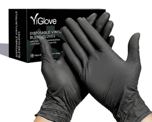 Guantes <span class=keywords><strong>de</strong></span> Nitrilo Negros Resistentes Sin Polvo para Artistas del Tatuaje, Mecánicos Automotrices y Salones <span class=keywords><strong>de</strong></span> Uñas - Product Image 1
