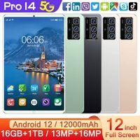 Tablette Android avec double SIM, 12 pouces, 16 Go + 1 To, 14 Pro Pro Brand, utilisation éducative, fonction d'appel