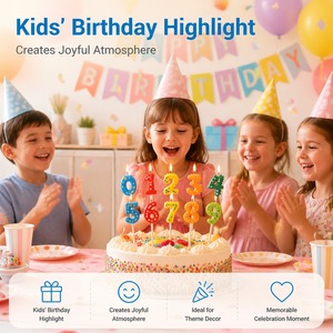Bougie d'anniversaire en forme de dinosaure mignon, chiffres de dessin animé, décoration de gâteau pour enfants, thème dinosaure, fête d'anniversaire - Product Image 6