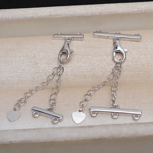 Composants de bijoux DIY en argent S925, boucle de collier à double rangée, boucle de bracelet à trois ou cinq rangées, boucle de chaîne de pull, tête en argent - Product Image 2